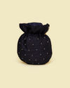 Mohey Women Indigo Blue Floral Patterned Potli Bag with Stone Work