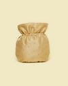 Mohey Women Beige Rhinestone Embellished Potli Bag with Stone Work