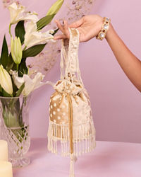 Mohey Women Fawn Art Silk Potli Bag