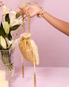 Mohey Women Gold Potli Bag