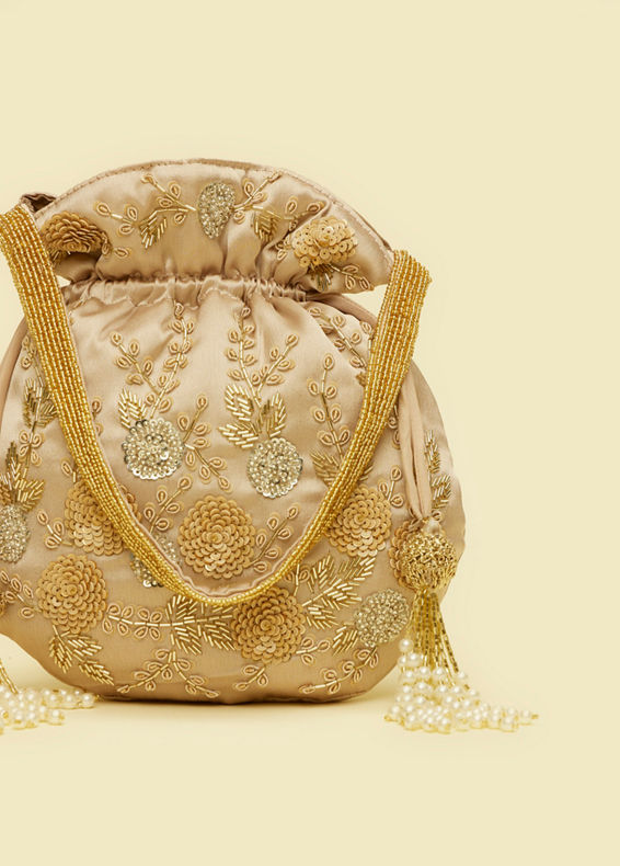 Mohey Women Fawn Satin Dazzler Bag