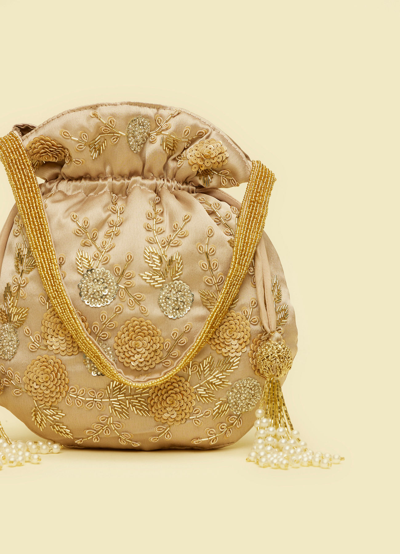Mohey Women Fawn Satin Dazzler Bag
