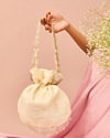 Mohey Women Cream Festive Elegance Potli Bag