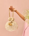 Mohey Women Fawn Velvet Elegance Potli Bag