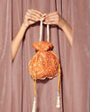 Mohey Women Vibrant Orange Potli Bag
