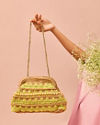 Mohey Women Enchanting Beige Green Clutch Bag