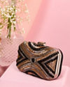 Mohey Women Black Velvet Elegance Clutch Bag