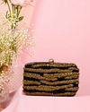 Mohey Women Golden Velvet Festive Clutch Bag