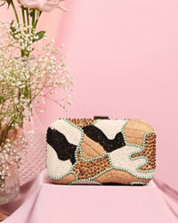 Mohey Women Beige Charm Clutch Bag