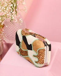 Mohey Women Beige Charm Clutch Bag