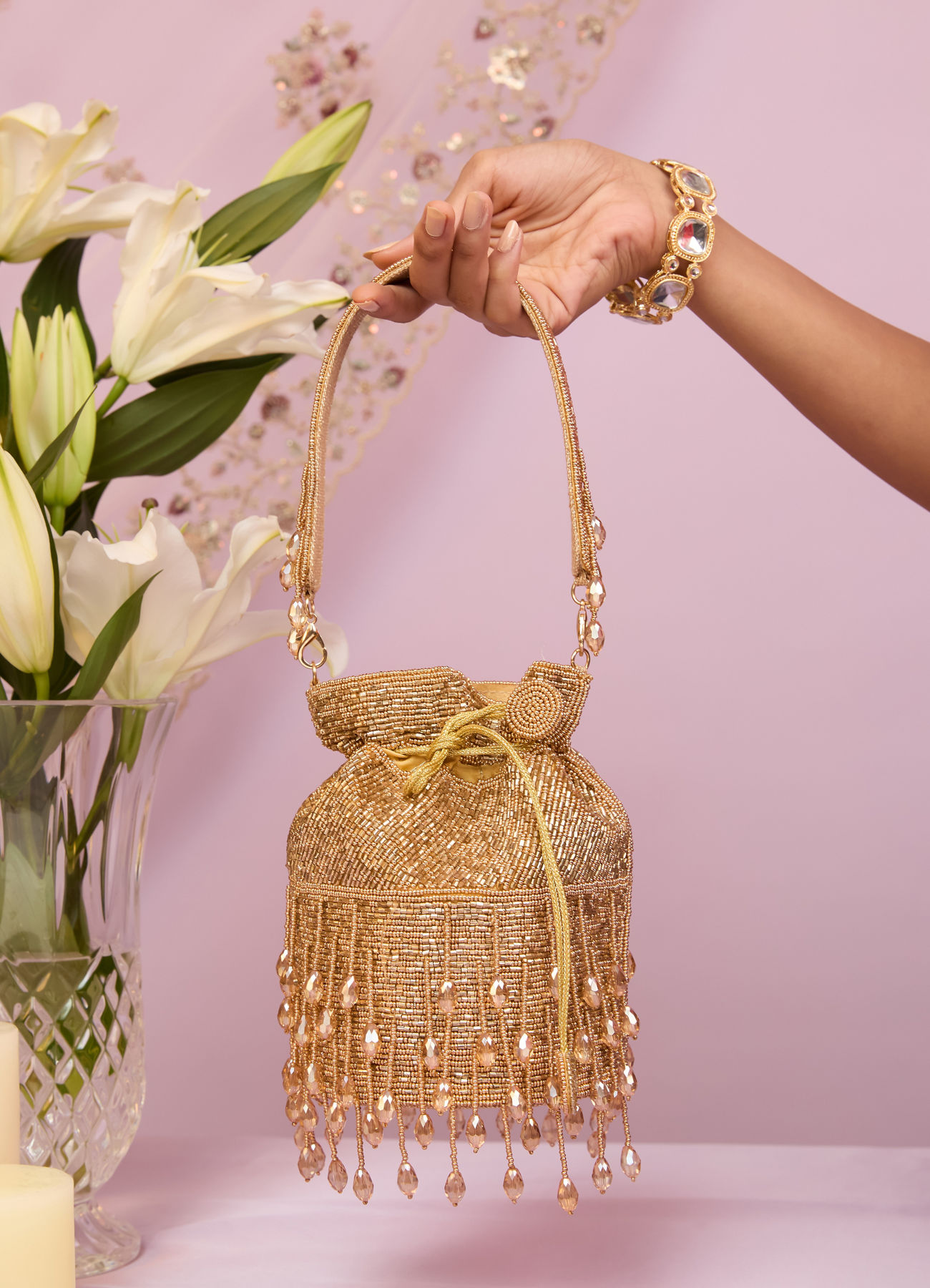 Mohey Women Elegant Fawn Potli Bag