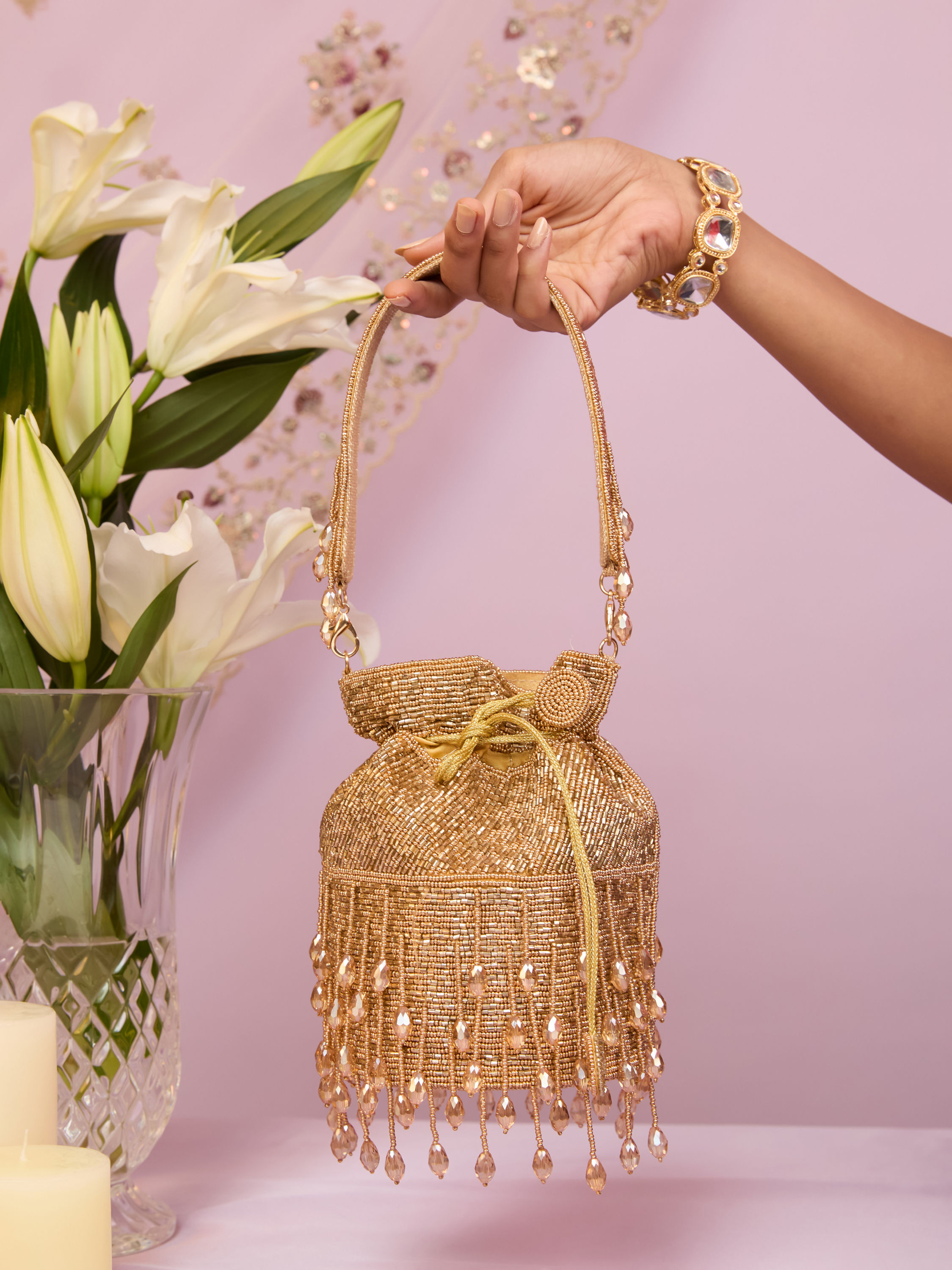 Mohey Women Elegant Fawn Potli Bag