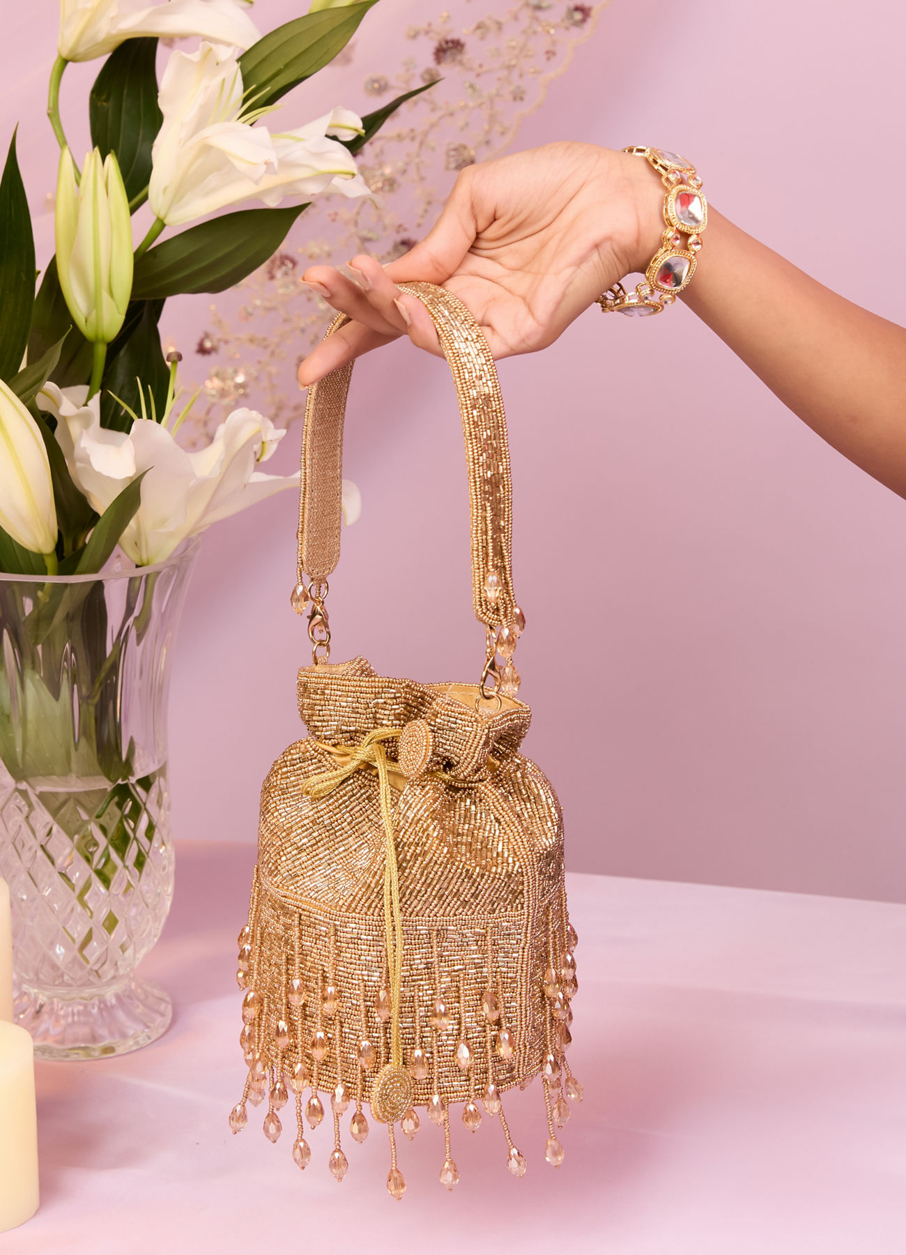 Mohey Women Elegant Fawn Potli Bag