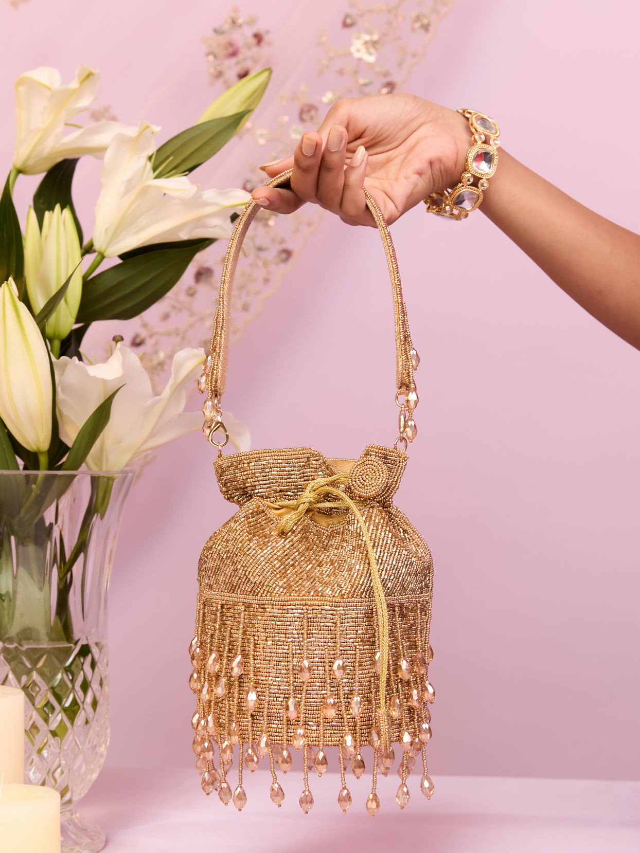 Mohey Women Elegant Fawn Potli Bag