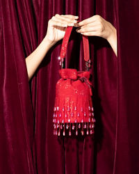 Mohey Women Radiant Red Festive Potli Bag