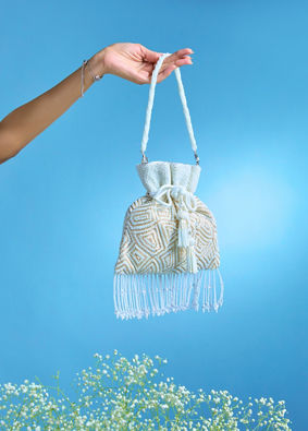 Mohey Women Ethereal Cream Occasion Potli Bag