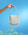 Mohey Women Charmful Cream Tussar Silk Potli Bag