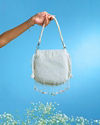 Mohey Women Charmful Cream Tussar Silk Potli Bag