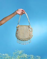 Mohey Women Intricate Fawn Art Silk Bag