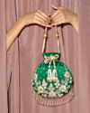 Mohey Women Emerald Charm Potli Bag