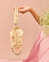Mohey Women Glistening Cream Celebration Bag