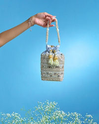 Mohey Women Enchanting Grey Silk Potli Bag