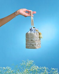 Mohey Women Enchanting Grey Silk Potli Bag