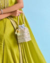 Mohey Women Enchanting Grey Silk Potli Bag