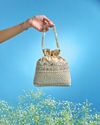 Mohey Women Cream Art Silk Elegance Bag