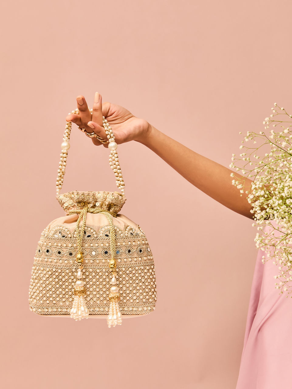 Mohey Women Purple Majestic Elegance Potli Bag