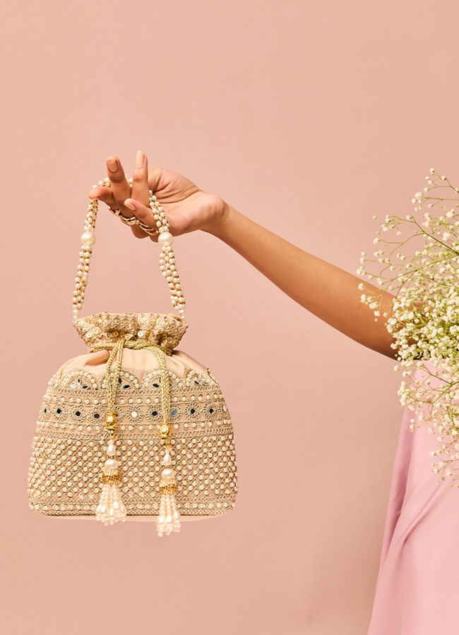 Mohey Women Purple Majestic Elegance Potli Bag