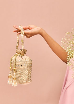 Mohey Women Purple Majestic Elegance Potli Bag