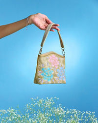Mohey Women Beige Opulence Silk Bag