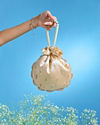 Mohey Women Elegant Beige Satin Potli Bag