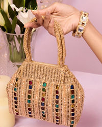 Mohey Women Beige Elegance Potli Bag