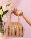 Mohey Women Beige Elegance Potli Bag