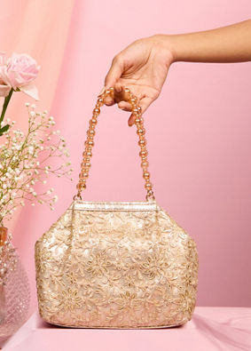 Mohey Women Entrancing Beige Net Bag