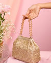 Mohey Women Entrancing Beige Net Bag