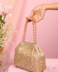 Mohey Women Entrancing Beige Net Bag