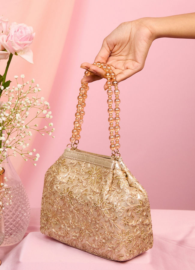 Mohey Women Entrancing Beige Net Bag