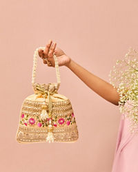 Mohey Women Beige Potli Bag