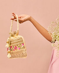 Mohey Women Beige Potli Bag