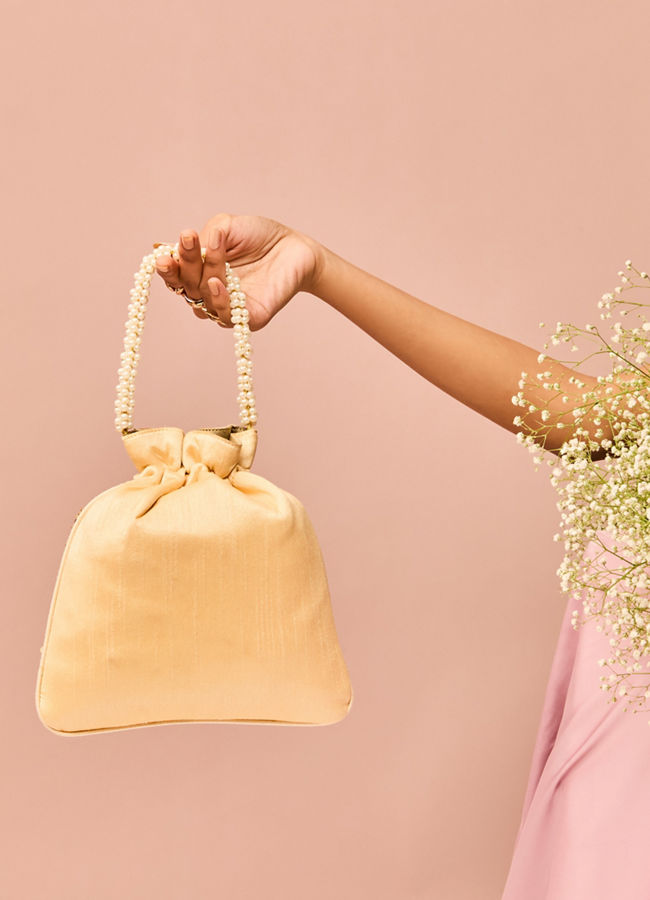 Mohey Women Beige Potli Bag