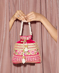 Mohey Women Elegant Pink Potli Bag