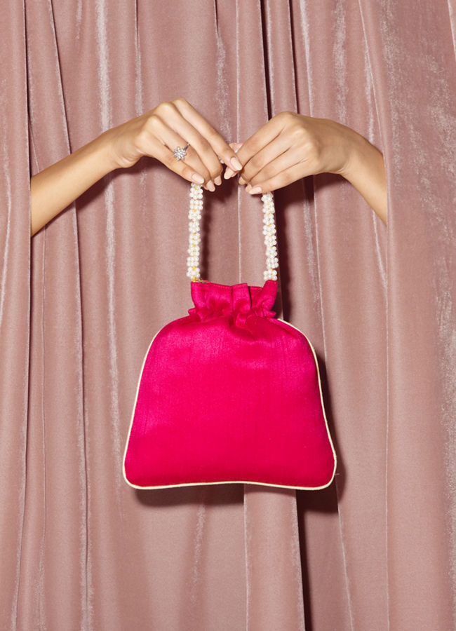 Mohey Women Elegant Pink Potli Bag
