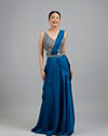 Elegant Satin Pre Draped Saree