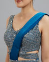 Mohey Women Elegant Satin Pre Draped Saree