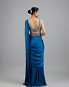 Mohey Women Elegant Satin Pre Draped Saree