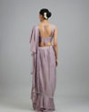 Mohey Women Purple Chinon Pre Draped Saree