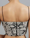 Mohey Women Black Chinon Pre Draped Saree